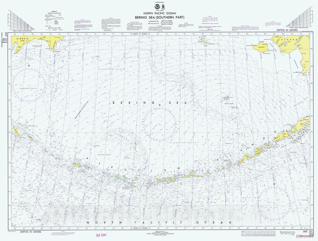 Historic Nautical Map - Bering Sea Southern Part, 1976 NOAA Chart - Alaska (AK) - Vintage Wall Art