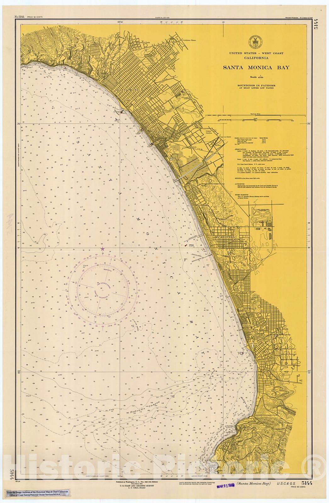 Historic Nautical Map - Santa Monica Bay, 1948 NOAA Chart - California (CA) - Vintage Wall Art