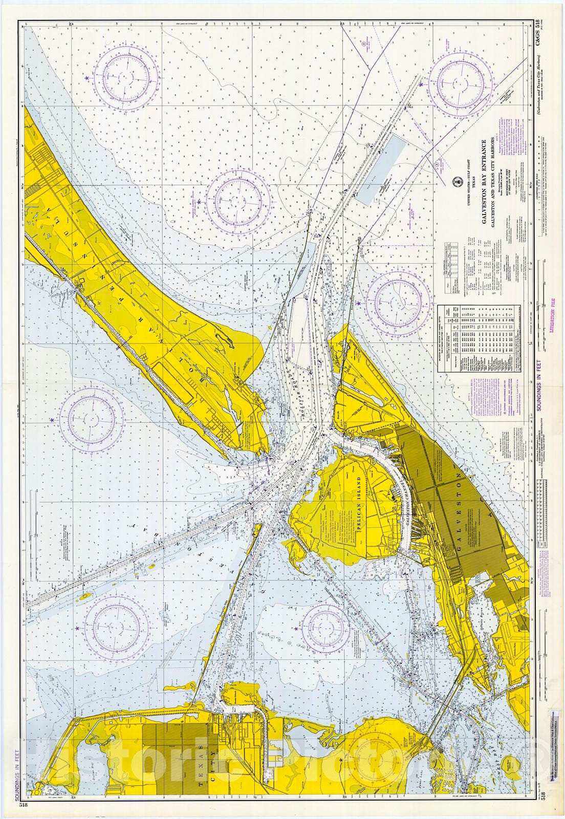 Historic Nautical Map - Galveston And Texas City Harbors, 1972 NOAA Chart - Texas (TX) - Vintage Wall Art