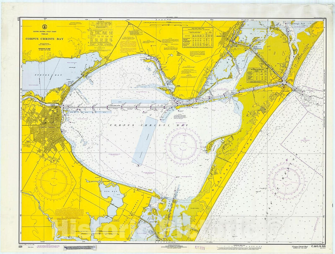 Historic Nautical Map - Corpus Christi Bay, 1970 NOAA Chart - Texas (TX) - Vintage Wall Art