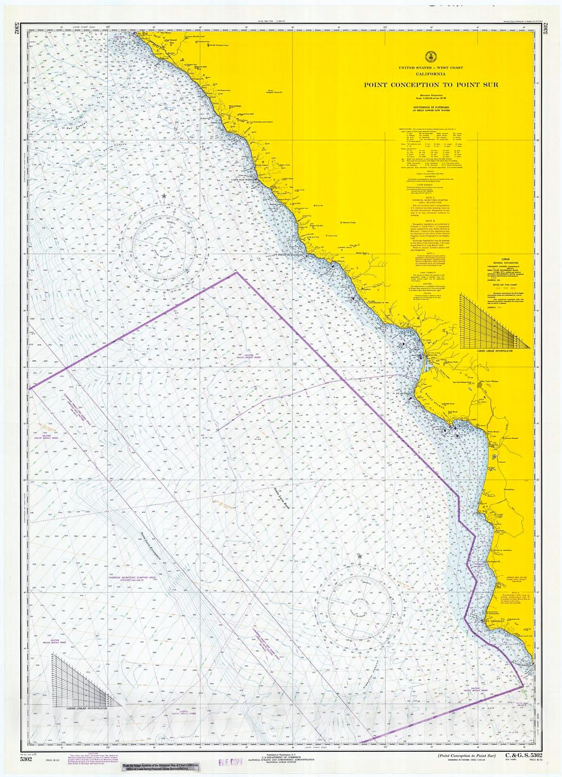 Historic Nautical Map - Point Conception To Point Sur, 1971 NOAA Chart - California (CA) - Vintage Wall Art