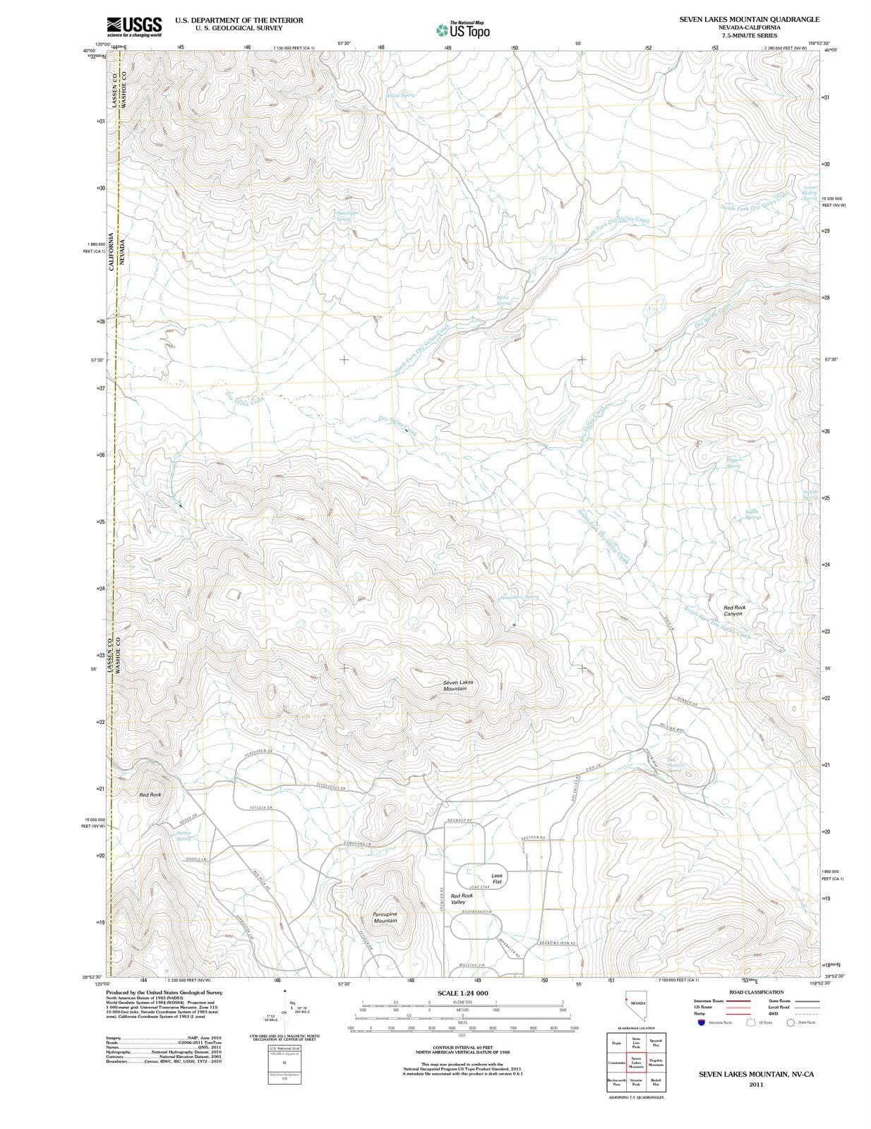 2011 Seven Lakes Mountain, NV - Nevada - USGS Topographic Map