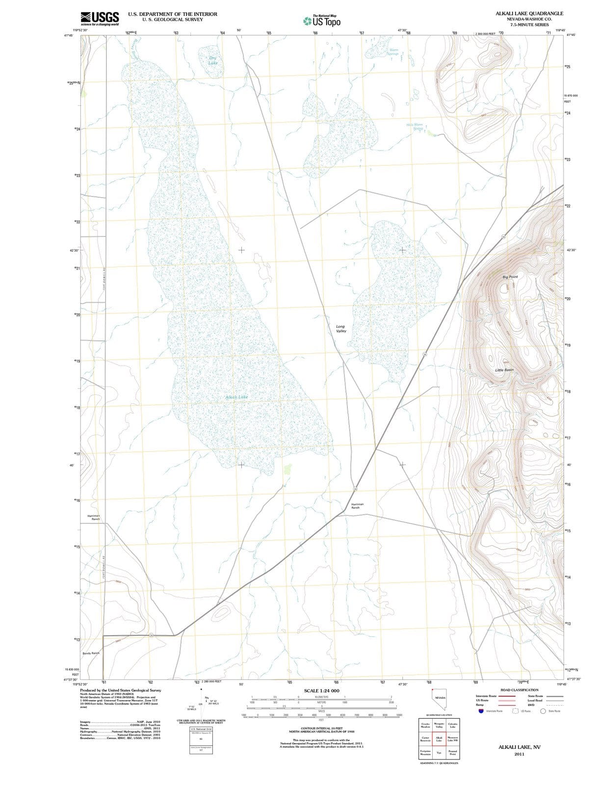 2011 Alkali Lake, NV - Nevada - USGS Topographic Map