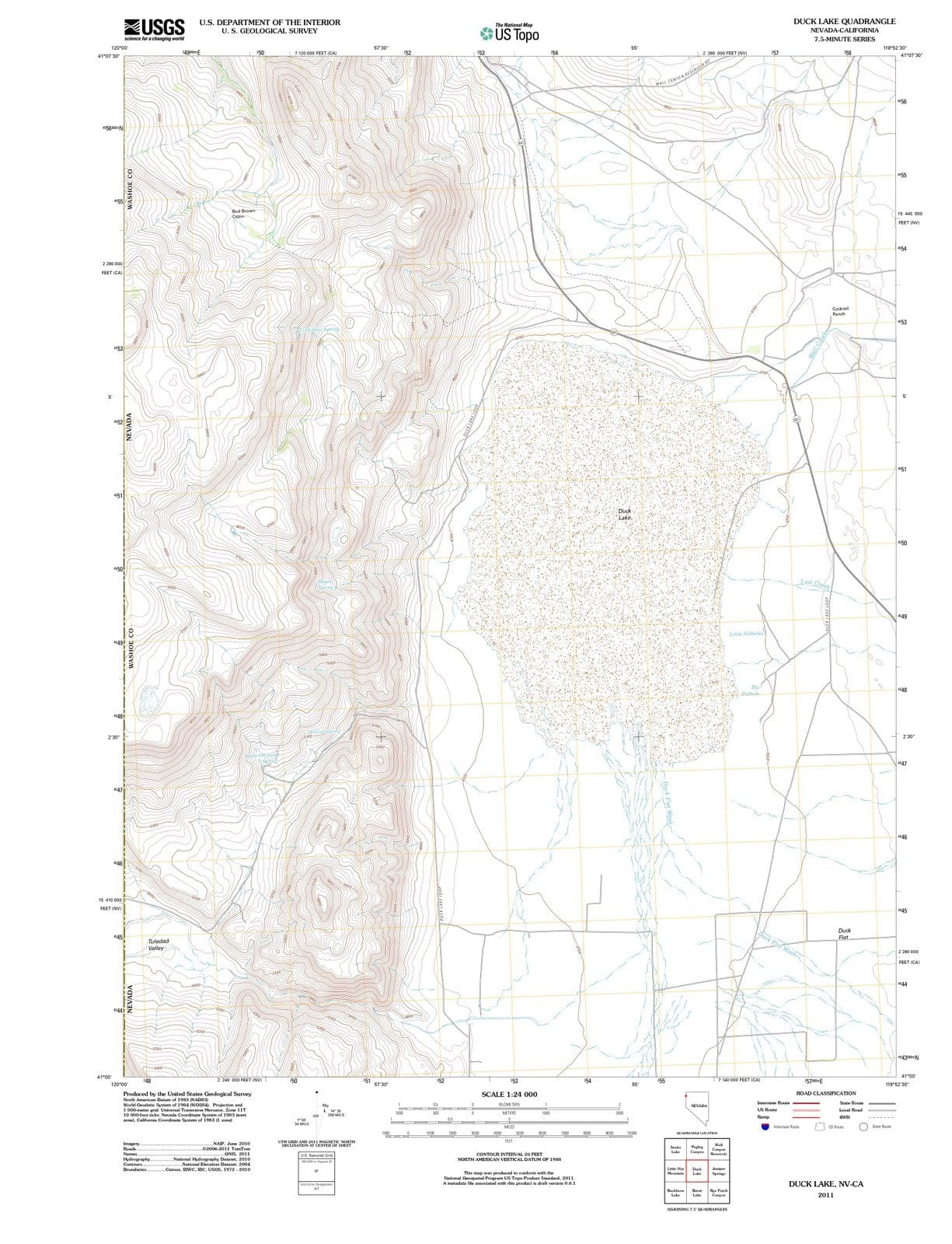 2011 Duck Lake, NV - Nevada - USGS Topographic Map