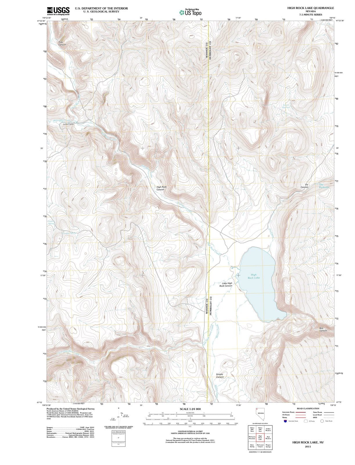 2011 High Rock Lake, NV - Nevada - USGS Topographic Map