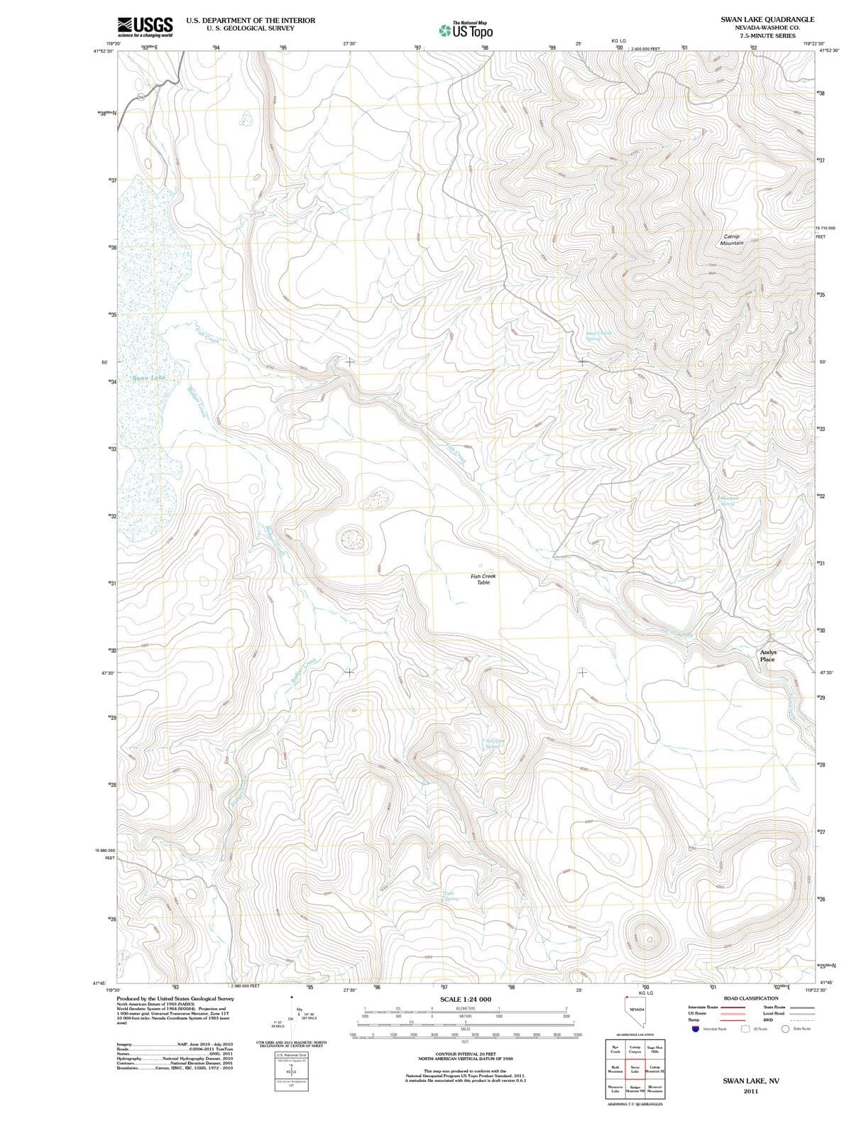 2011 Swan Lake, NV - Nevada - USGS Topographic Map