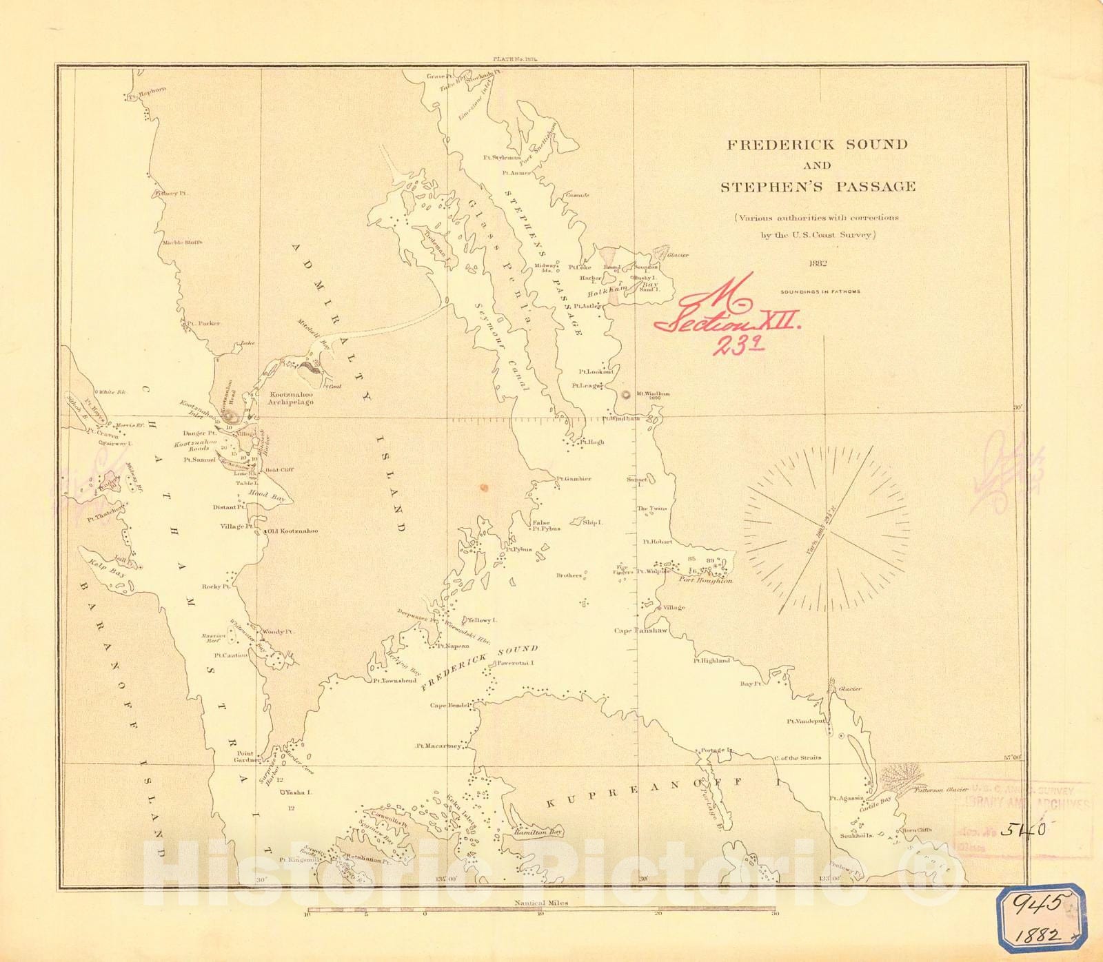 Historic Nautical Map - Frederick Sound And Stephens Passage, 1882 NOAA Chart - Alaska (AK) - Vintage Wall Art