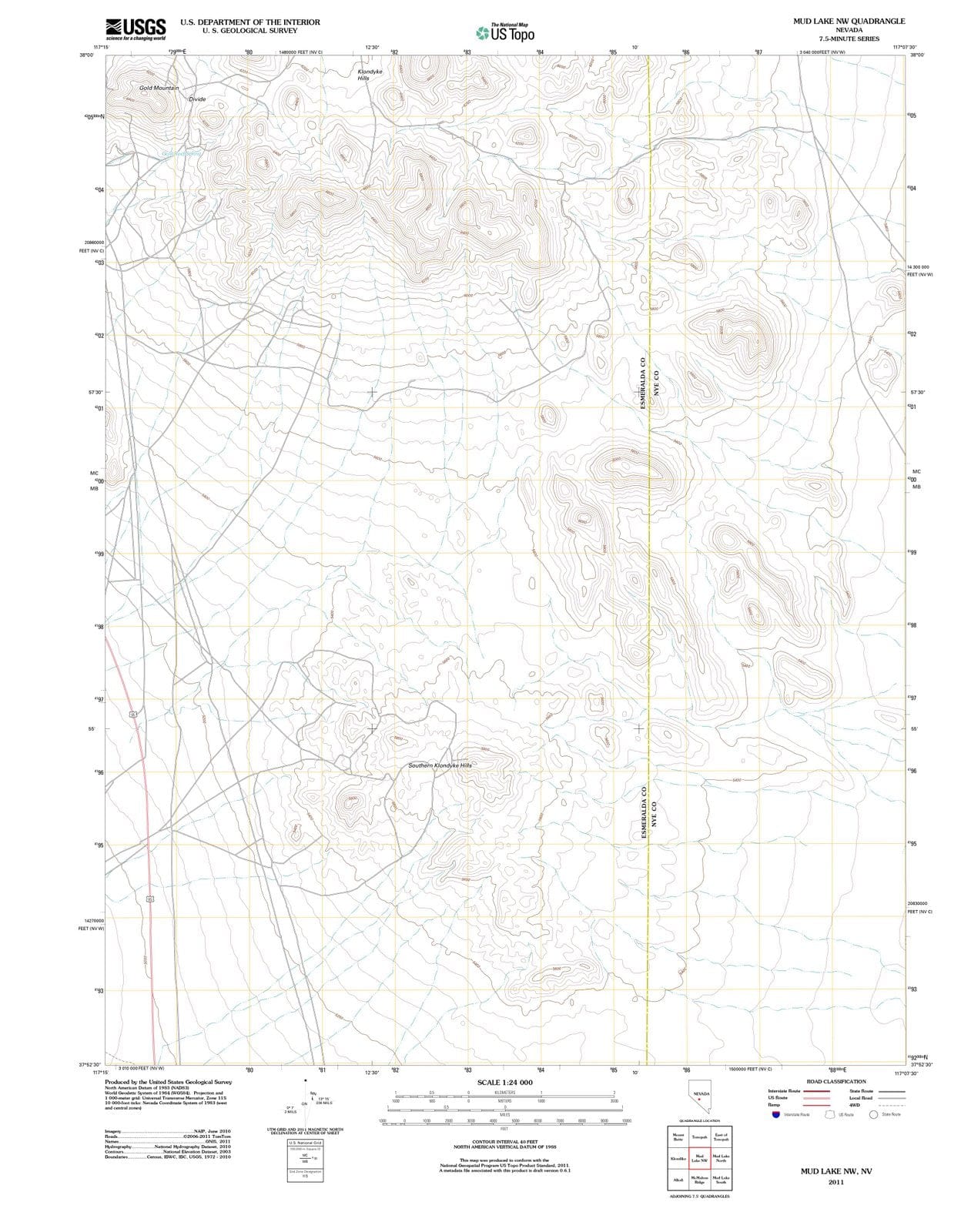 2011 Mud Lake, NV - Nevada - USGS Topographic Map