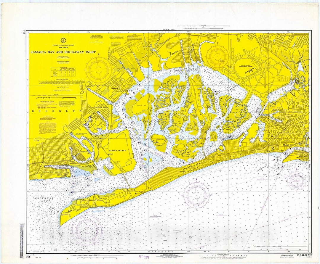 Historic Nautical Map - Jamaica Bay, 1969 NOAA Chart - New York (NY) - Vintage Wall Art