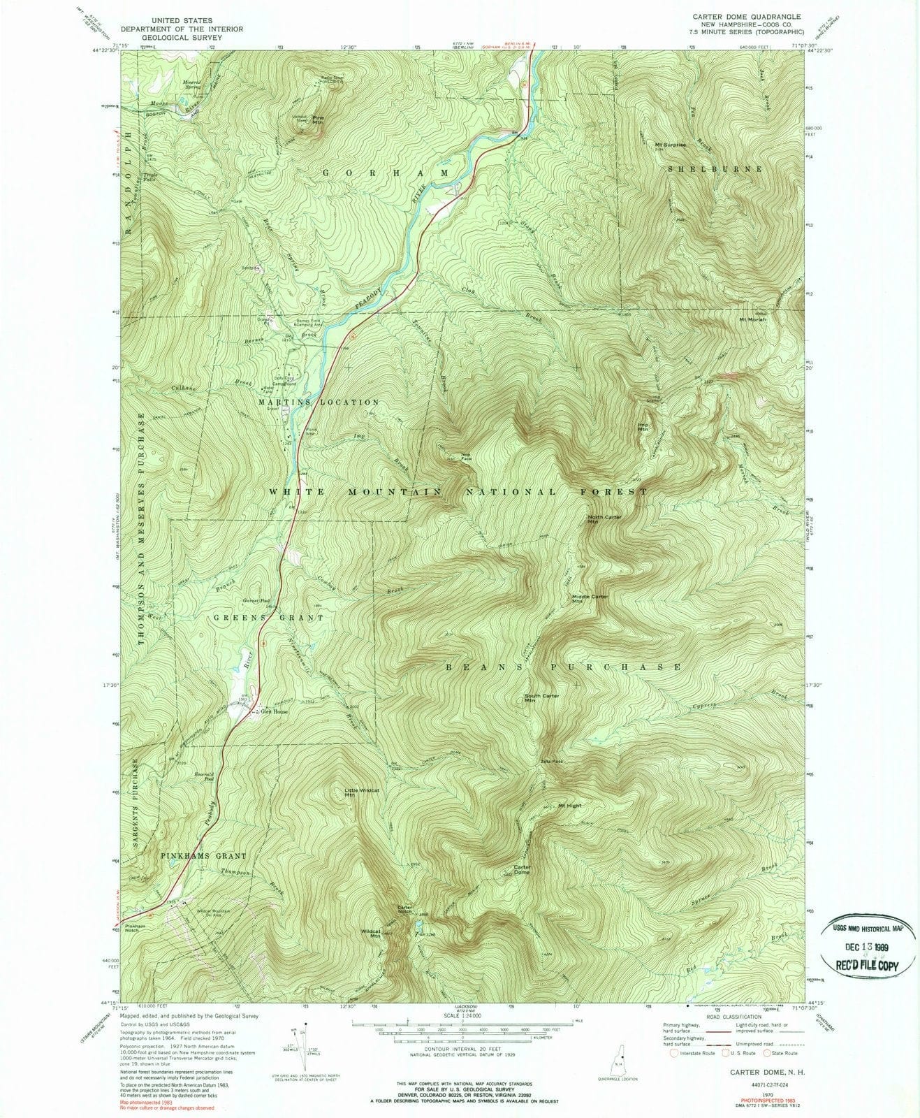 1970 Carterome, NH - New Hampshire - USGS Topographic Map