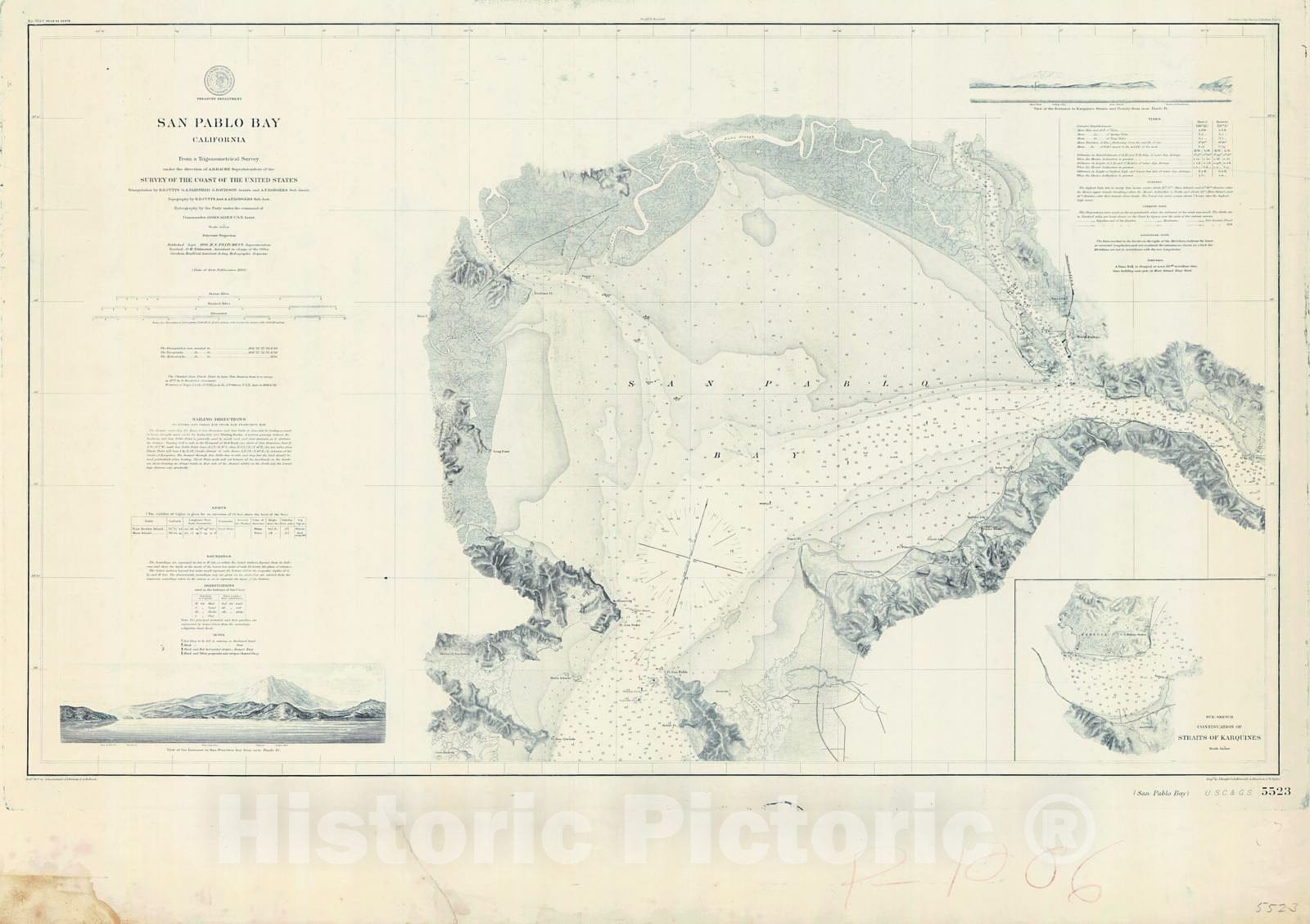 Historic Nautical Map - San Pablo Bay, 1863 NOAA Chart - California (CA) - Vintage Wall Art