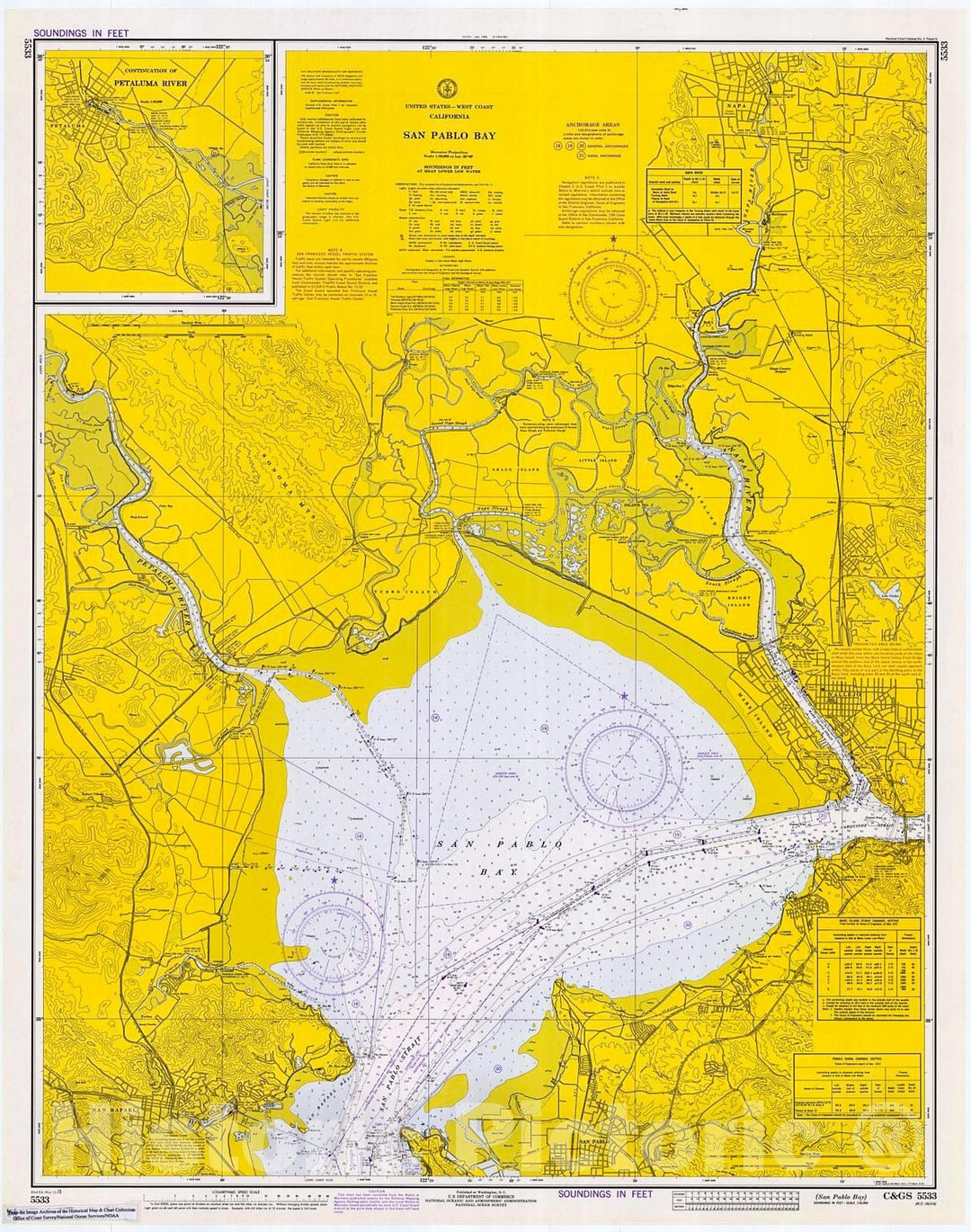 Historic Nautical Map - San Pablo Bay, 1973 NOAA Chart - California (CA) - Vintage Wall Art