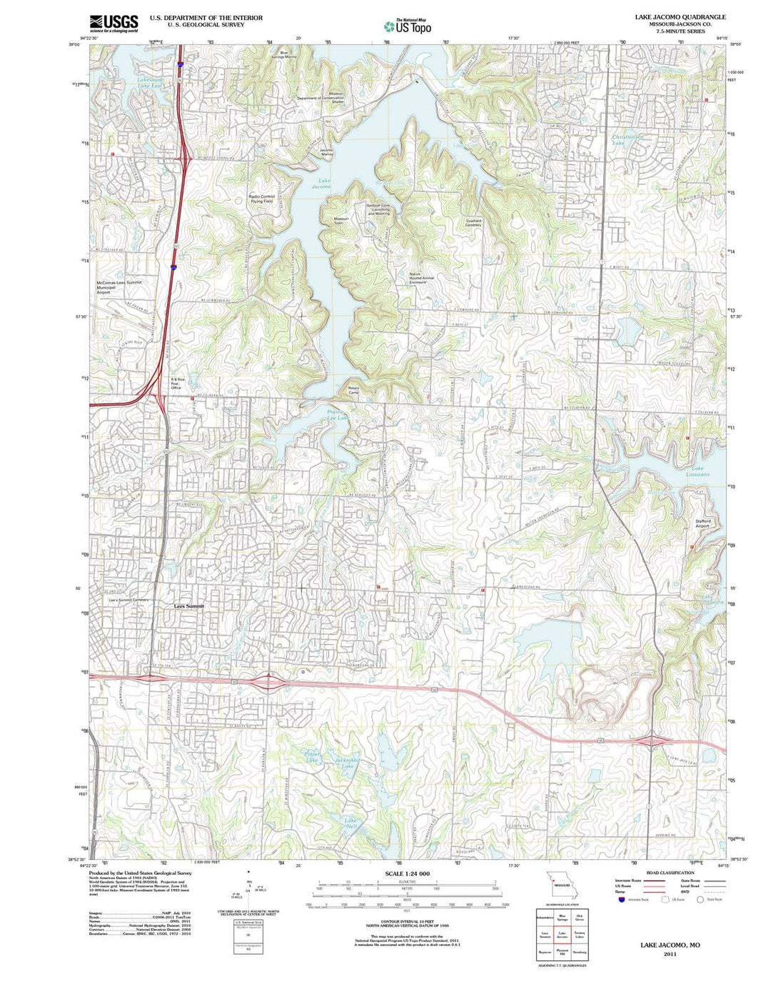 2011 Lake Jacomo, MO - Missouri - USGS Topographic Map