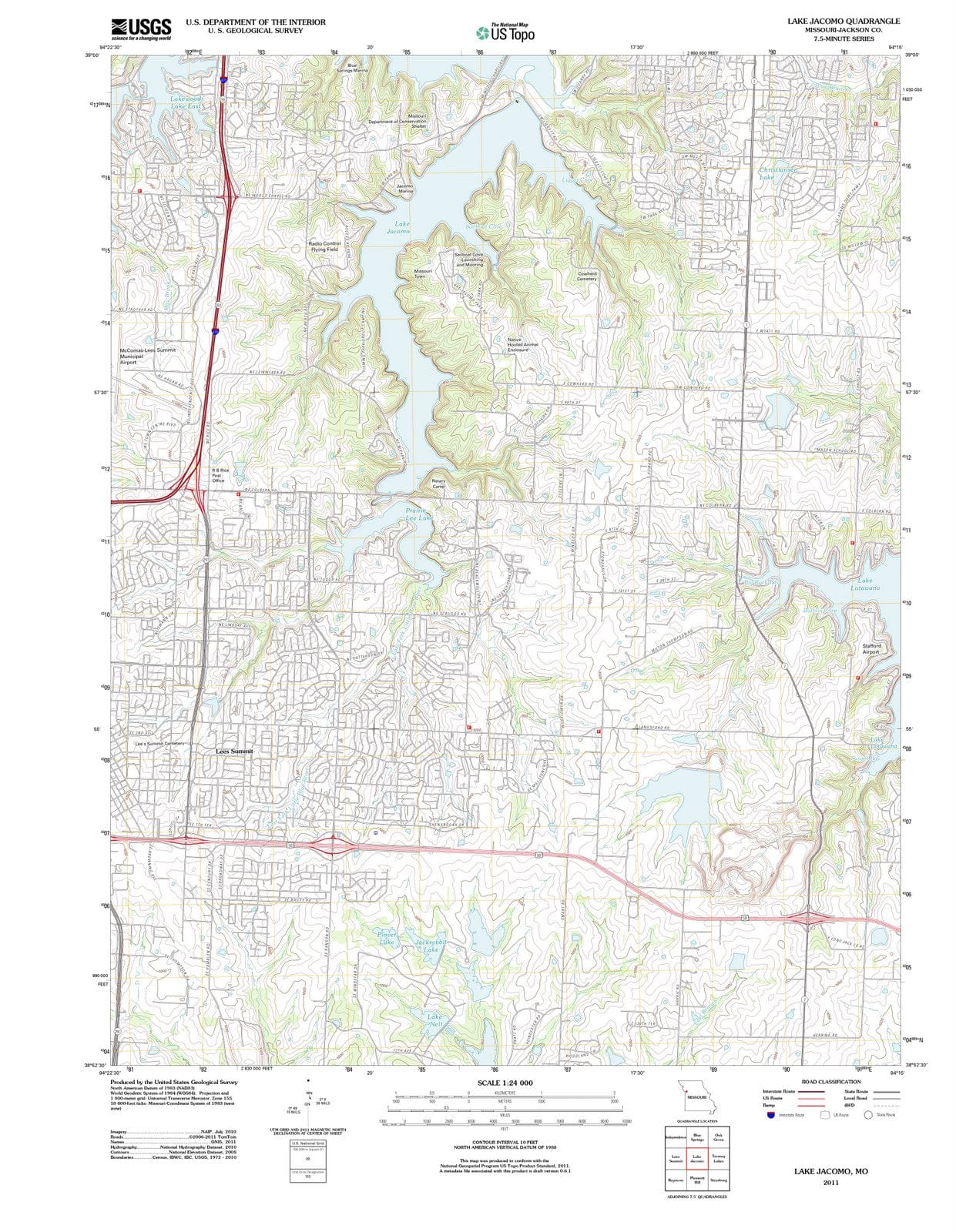 2011 Lake Jacomo, MO - Missouri - USGS Topographic Map