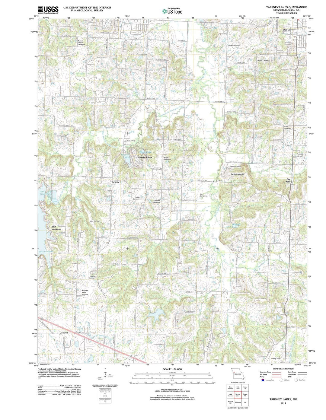 2011 Tarsney Lakes, MO - Missouri - USGS Topographic Map