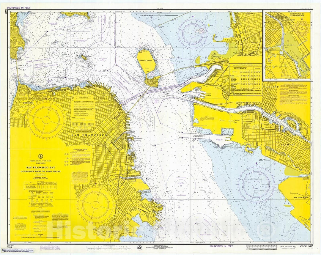 Historic Nautical Map - San Francisco Bay, 1974 NOAA Chart - California (CA) - Vintage Wall Art