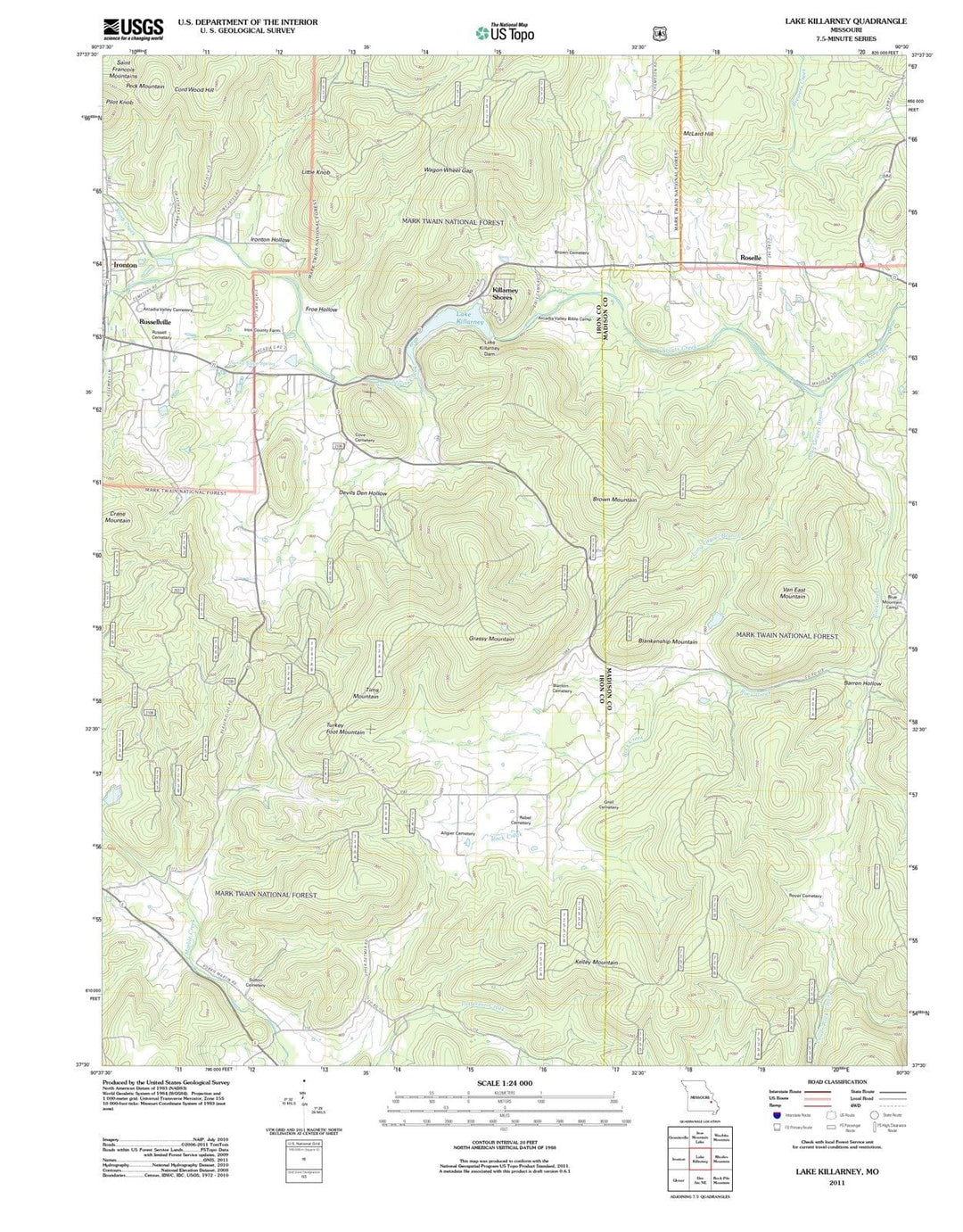 2011 Lake Killarney, MO - Missouri - USGS Topographic Map