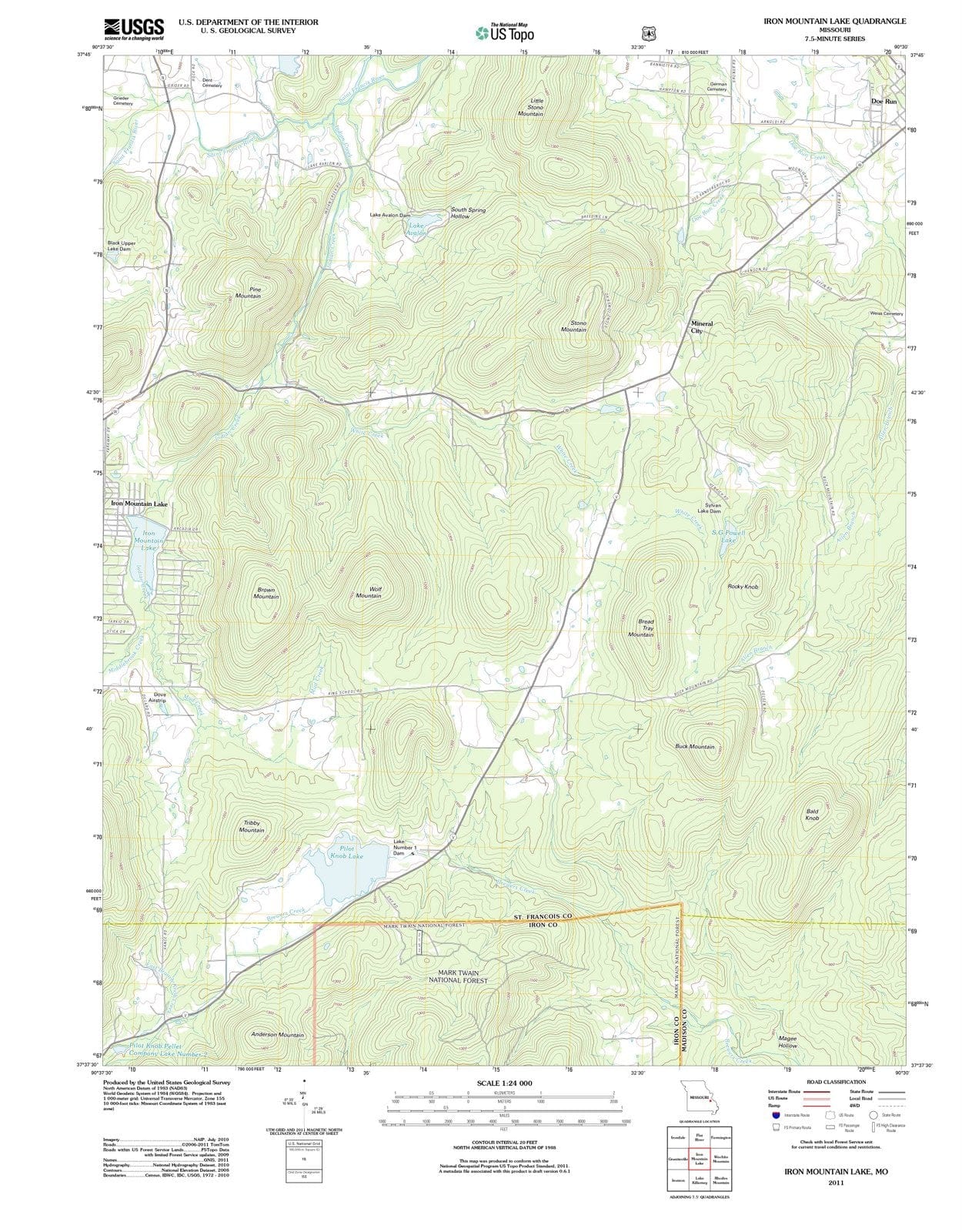 2011 Iron Mountain Lake, MO - Missouri - USGS Topographic Map