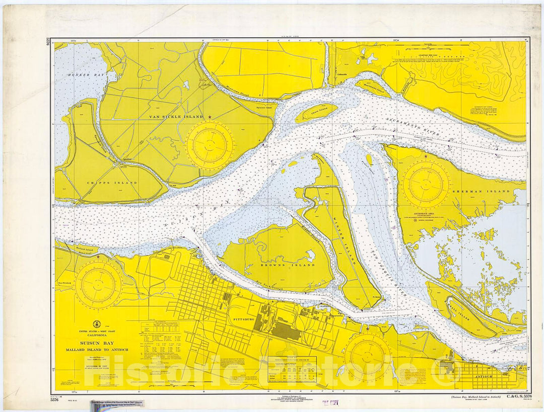 Historic Nautical Map - Suisun Bay, Mallard Island To Antioch, 1969 NOAA Chart - California (CA) - Vintage Wall Art