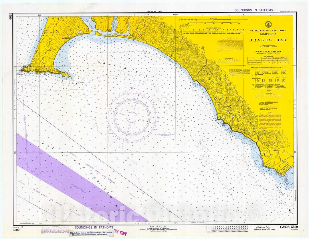 Historic Nautical Map - Drakes Bay, 1973 NOAA Chart - California (CA) - Vintage Wall Art