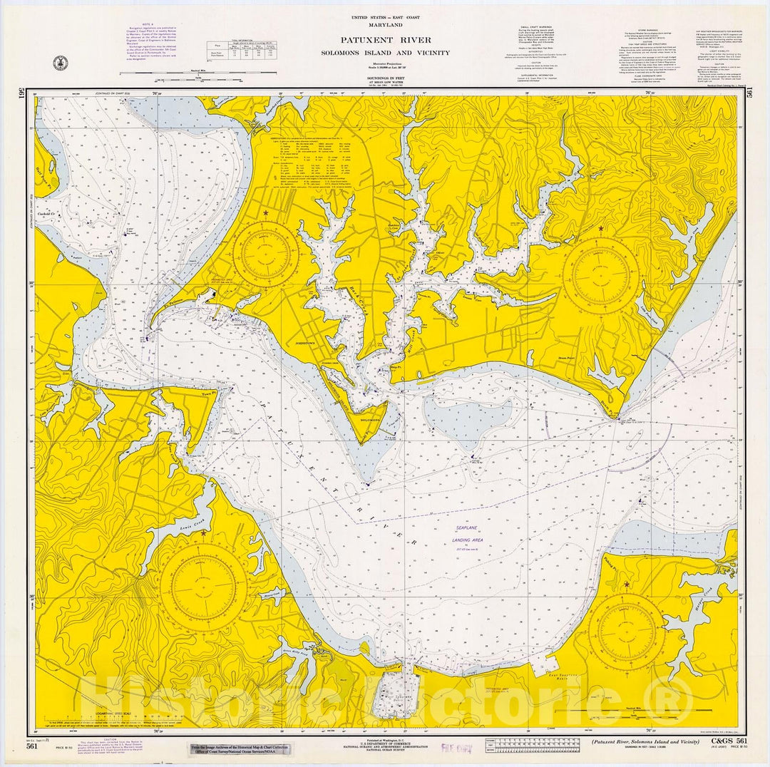 Historic Nautical Map - Patuxent River, Solomons Island And Vicinity, 1971 NOAA Chart - Maryland (MD) - Vintage Wall Art