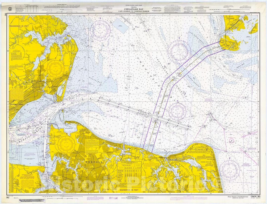 Historic Nautical Map - Norfolk Harbor And Approaches, 1972 NOAA Chart - Virginia (VA) - Vintage Wall Art