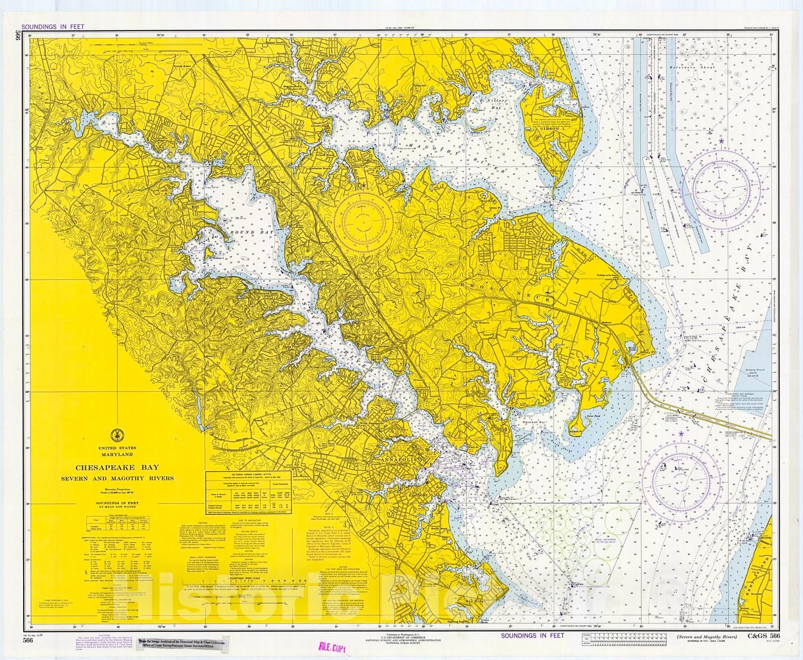 Historic Nautical Map - Severn And Magothy Rivers, 1974 NOAA Chart - Maryland (MD) - Vintage Wall Art