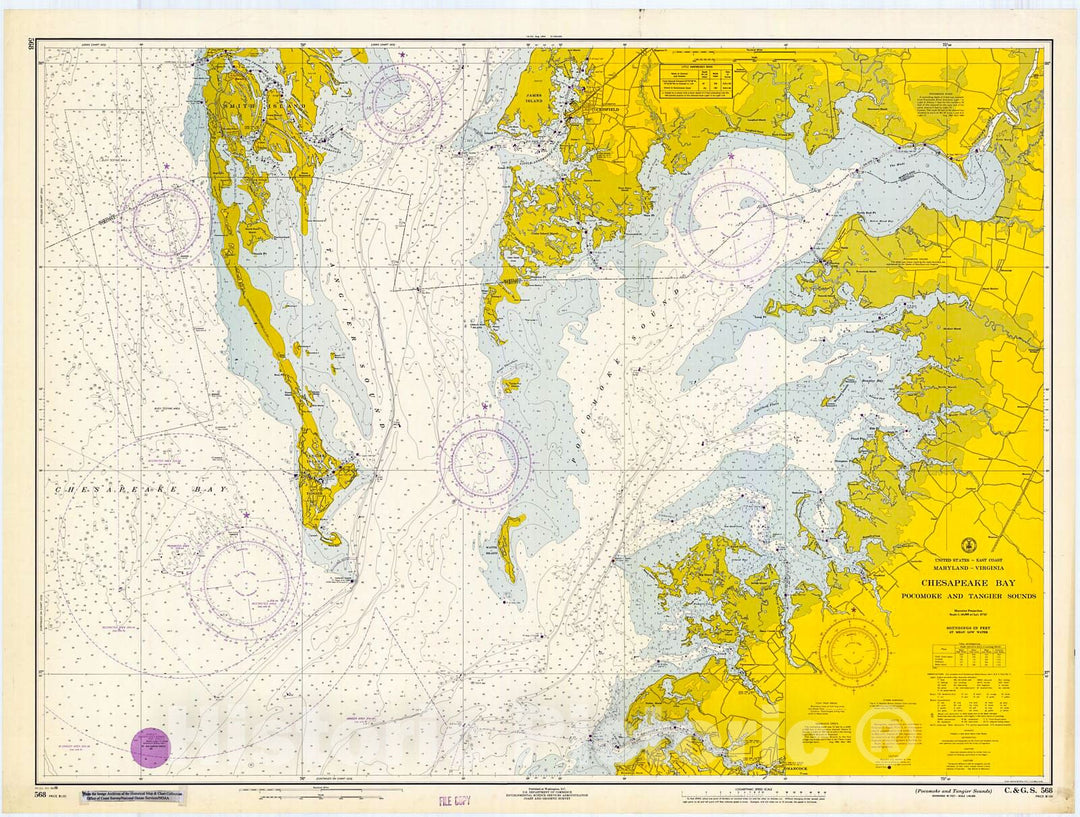 Historic Nautical Map - Pocomoke And Tangier Sounds, 1966 NOAA Chart - Maryland (MD) - Vintage Wall Art