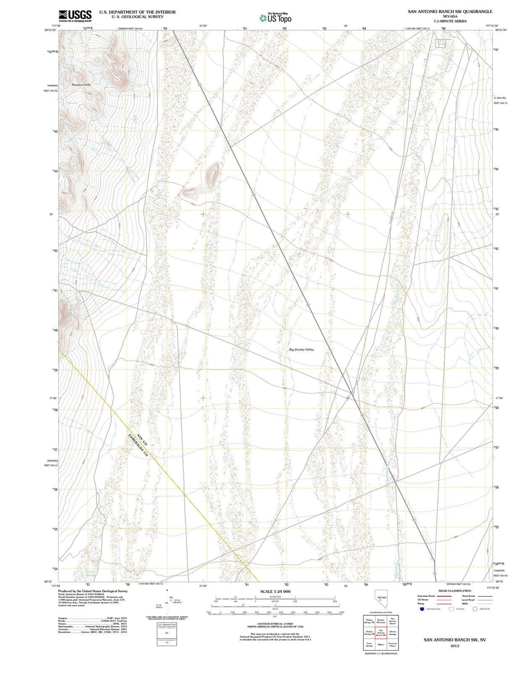 2012 San Antonio Ranch, NV - Nevada - USGS Topographic Map