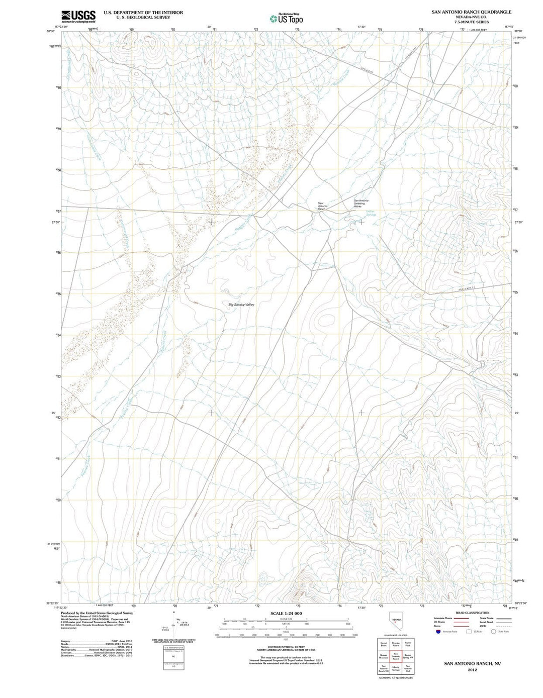 2012 San Antonio Ranch, NV - Nevada - USGS Topographic Map