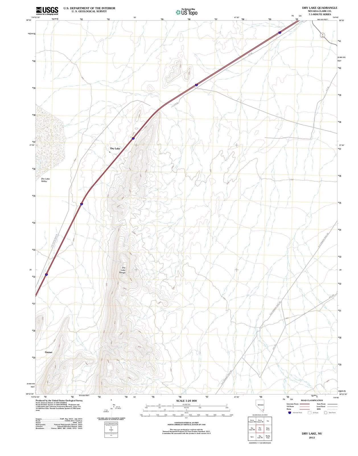 2012 Dry Lake, NV - Nevada - USGS Topographic Map