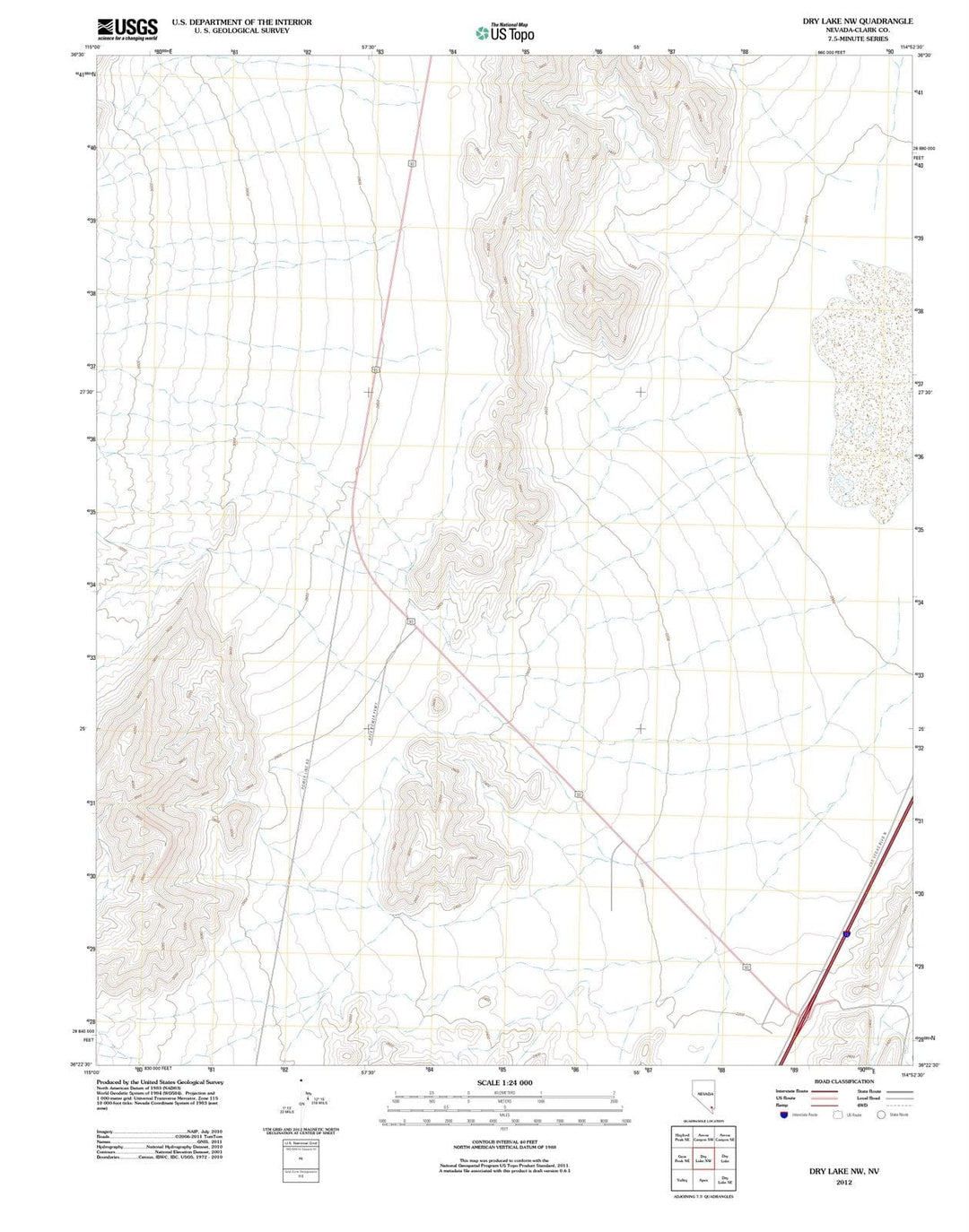 2012 Dry Lake, NV - Nevada - USGS Topographic Map