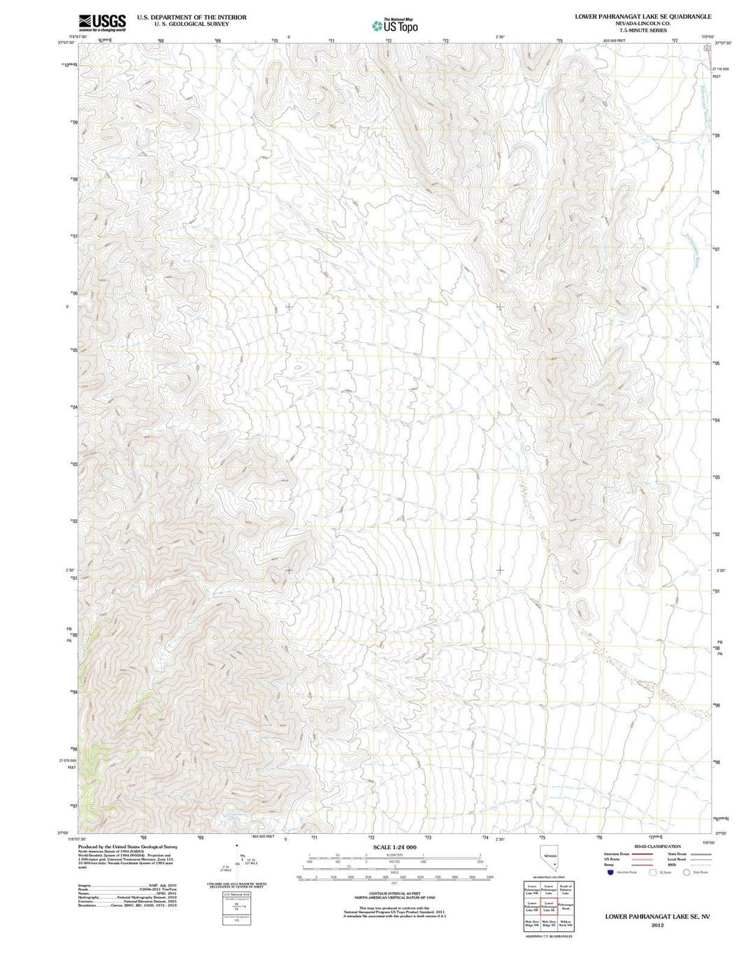 2012 Lower Pahranagat Lake, NV - Nevada - USGS Topographic Map