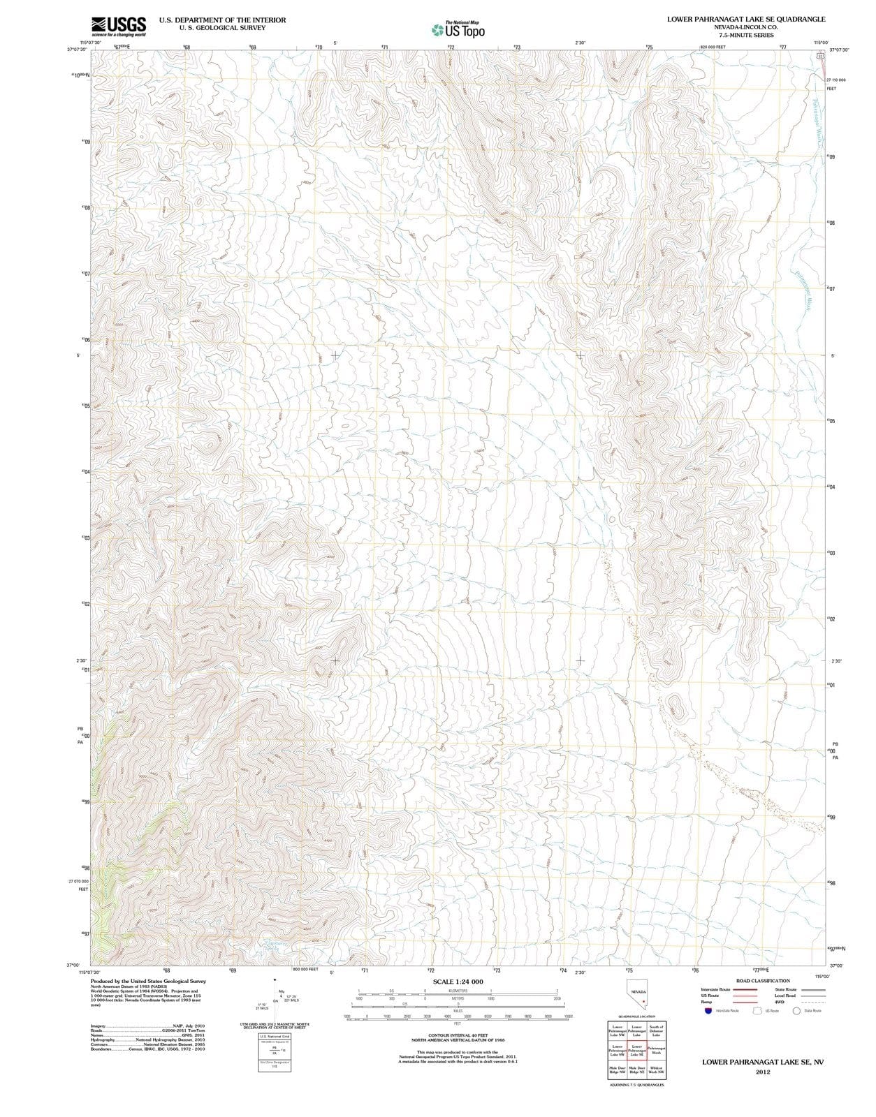 2012 Lower Pahranagat Lake, NV - Nevada - USGS Topographic Map