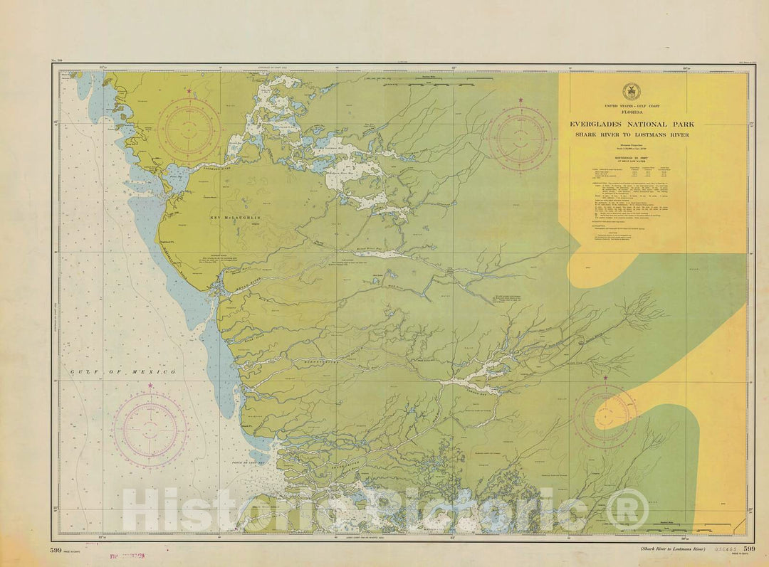 Historic Nautical Map - Everglades National Park, 1953 NOAA Chart - Florida (FL) - Vintage Wall Art