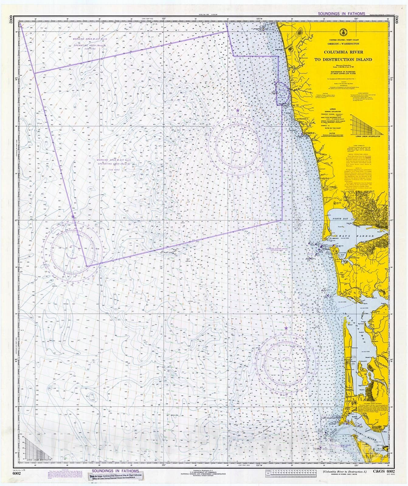 Historic Nautical Map - Columbia River To Destruction Island, 1973 NOAA Chart - Oregon (OR) - Vintage Wall Art