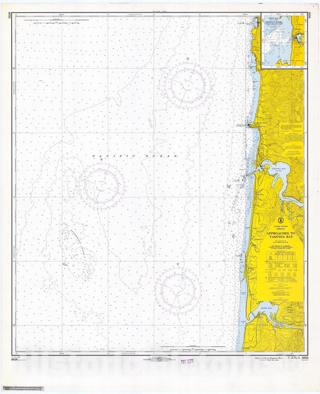 Historic Nautical Map - Approaches To Yaquina Bay, 1968 NOAA Chart - Oregon (OR) - Vintage Wall Art