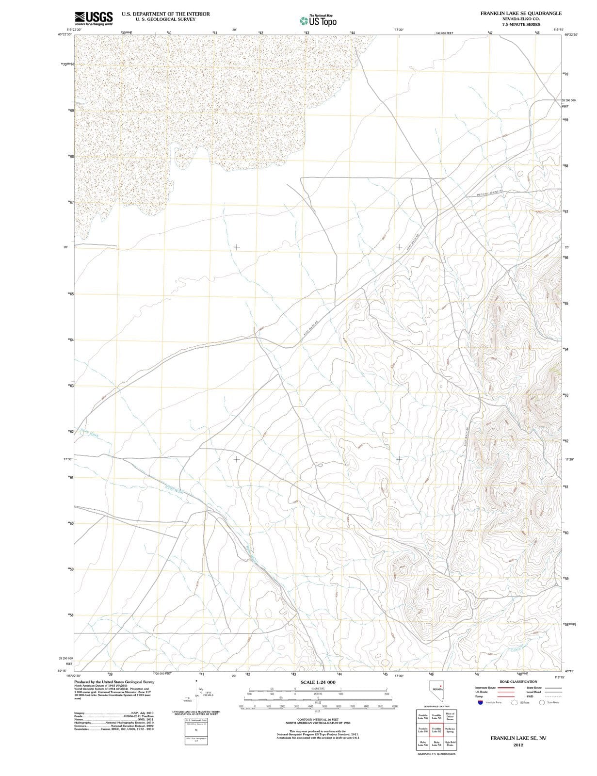 2012 Franklin Lake, NV - Nevada - USGS Topographic Map