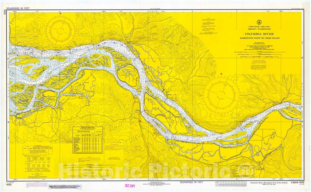 Historic Nautical Map - Columbia River - Harrington Point To Crims Island, 1974 NOAA Chart - Oregon (OR) - Vintage Wall Art