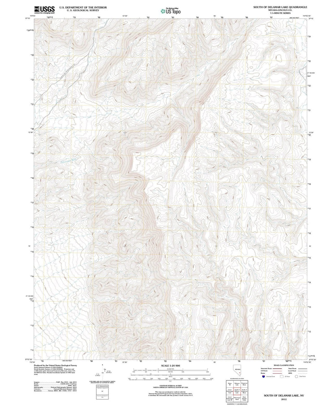 2012 South ofelamar Lake, NV - Nevada - USGS Topographic Map