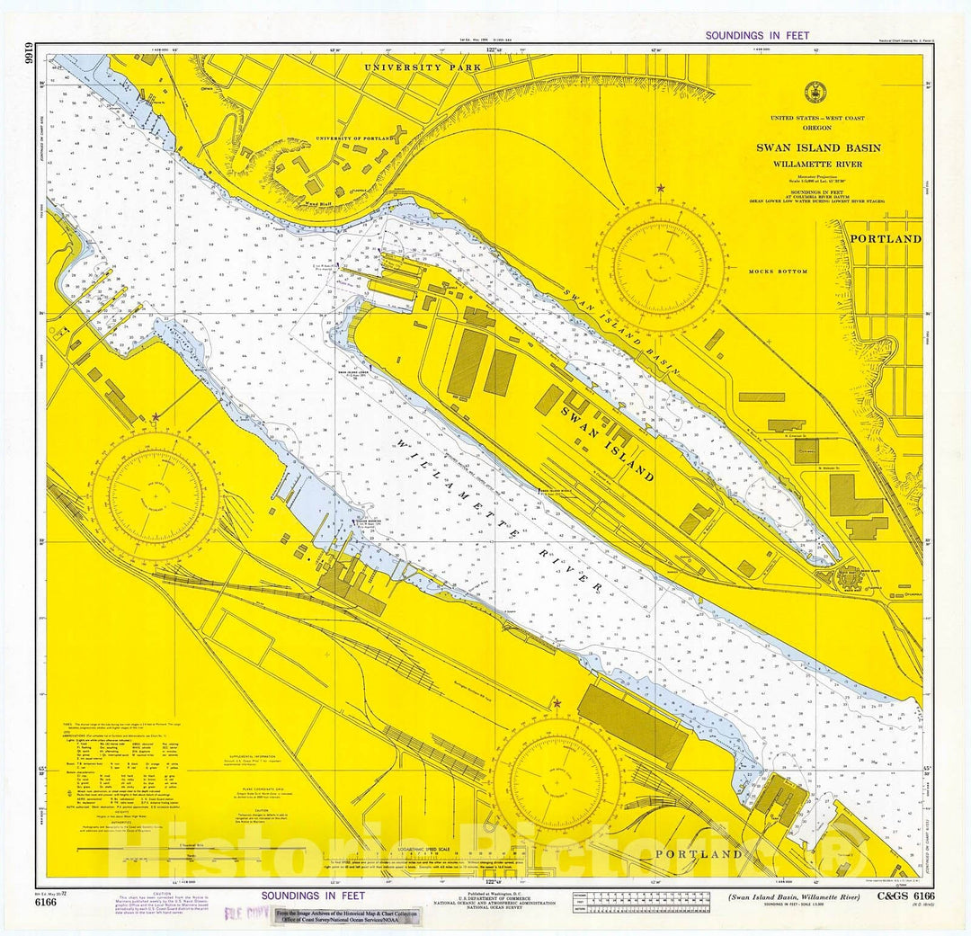 Historic Nautical Map - Swan Island Basin, Willamette River, 1972 NOAA Chart - Oregon (OR) - Vintage Wall Art