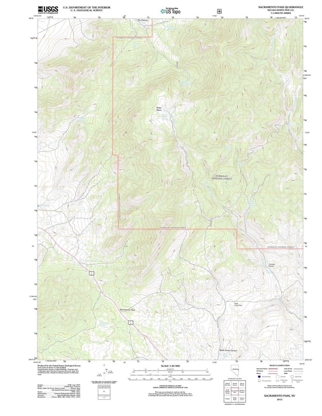 2012 Sacramento Pass, NV - Nevada - USGS Topographic Map