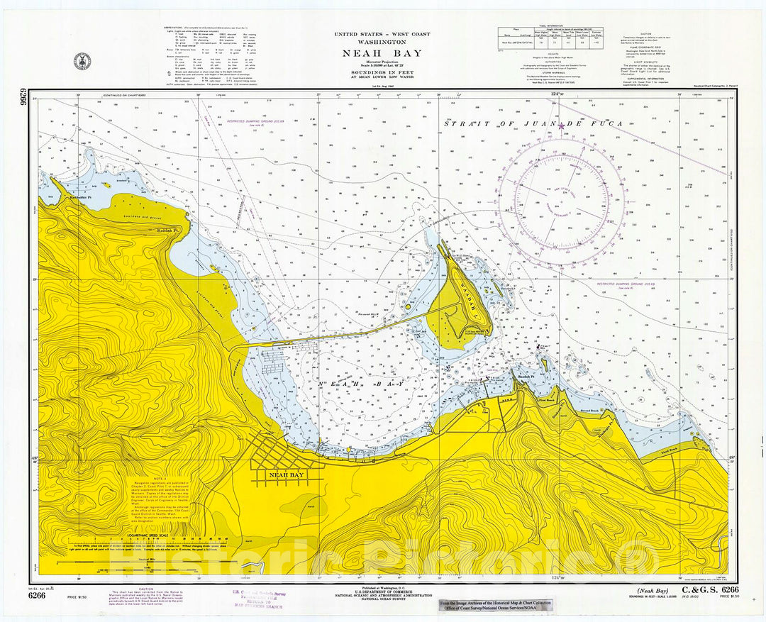 Historic Nautical Map - Neah Bay, 1971 NOAA Chart - Washington (WA) - Vintage Wall Art