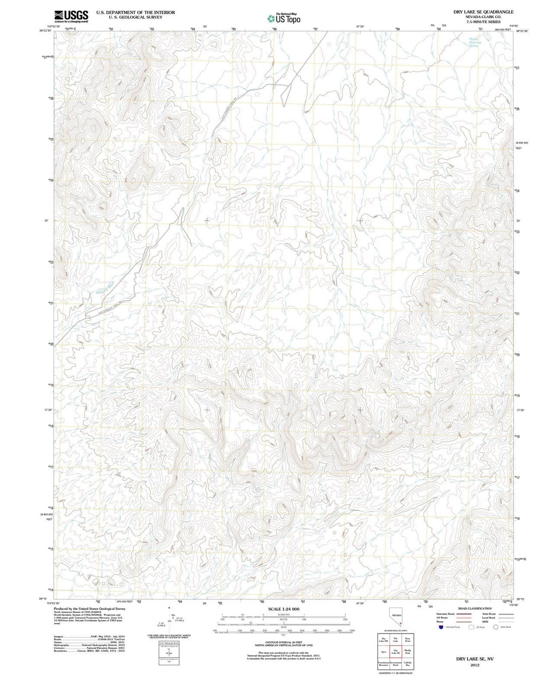 2012 Dry Lake, NV - Nevada - USGS Topographic Map