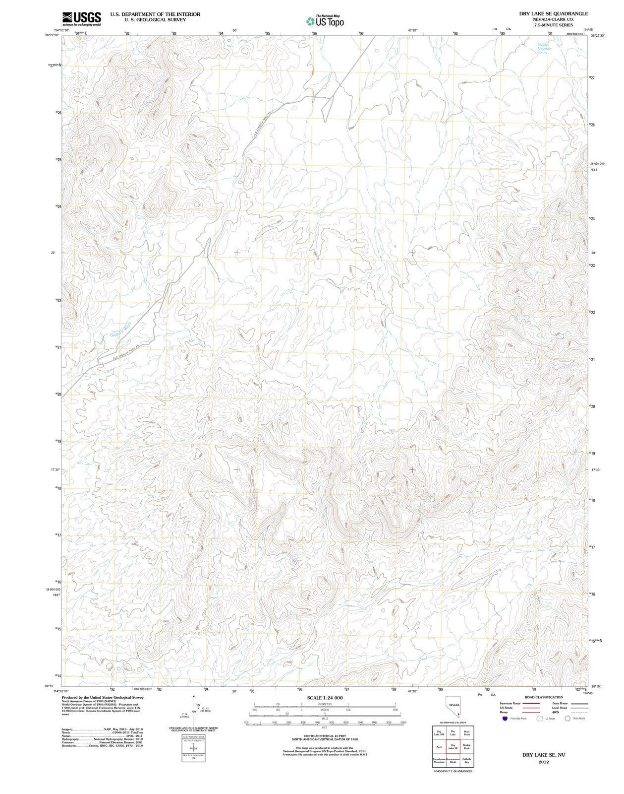 2012 Dry Lake, NV - Nevada - USGS Topographic Map