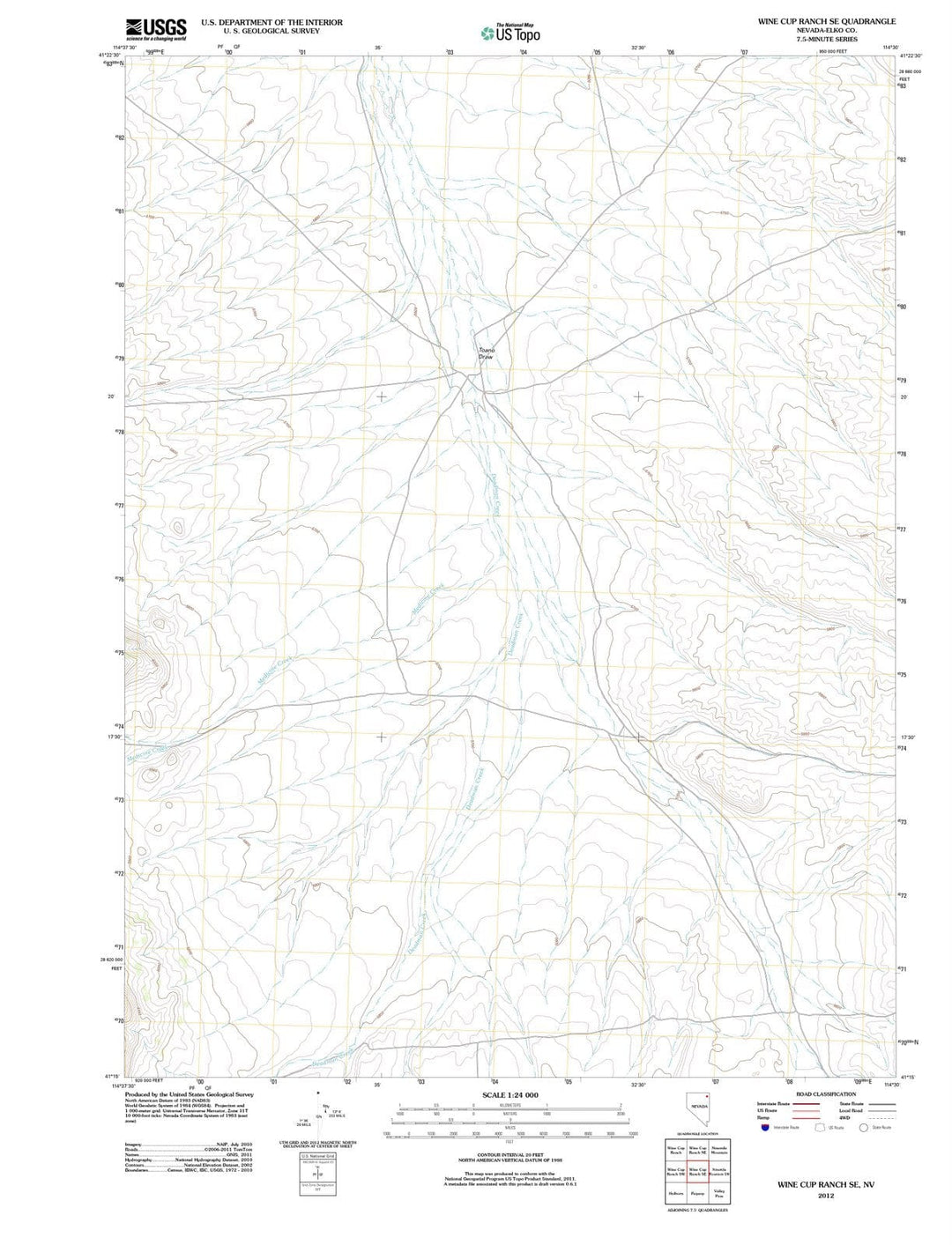 2012 Wine Cup Ranch, NV - Nevada - USGS Topographic Map