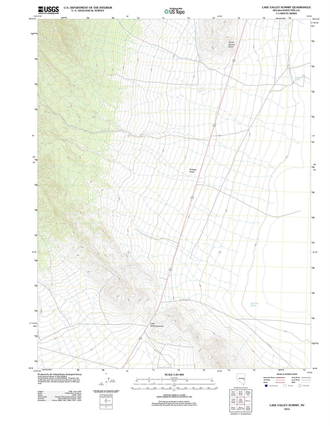 2012 Lake Valley Summit, NV - Nevada - USGS Topographic Map