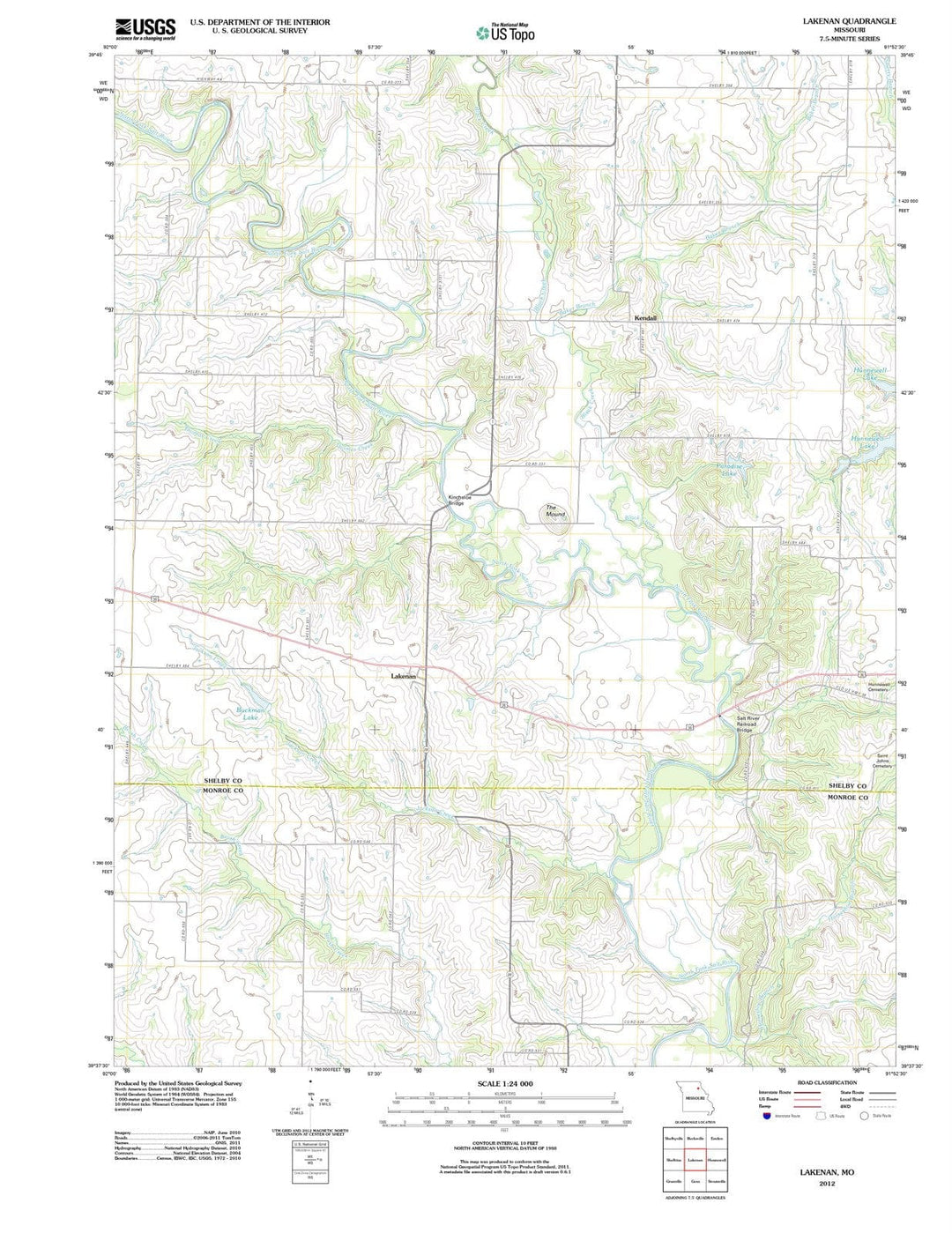 2012 Lakenan, MO - Missouri - USGS Topographic Map