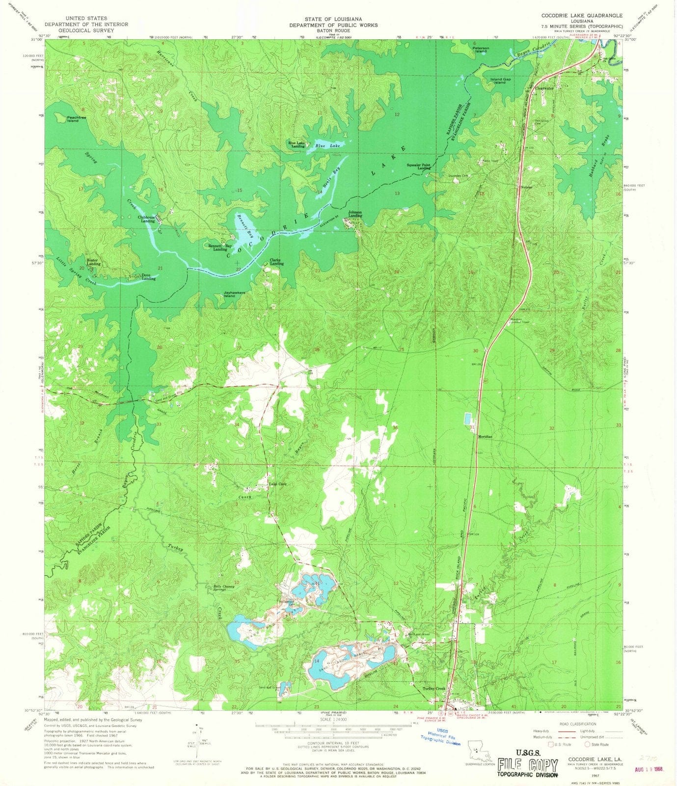 1967 Cocodrie Lake, LA - Louisiana - USGS Topographic Map