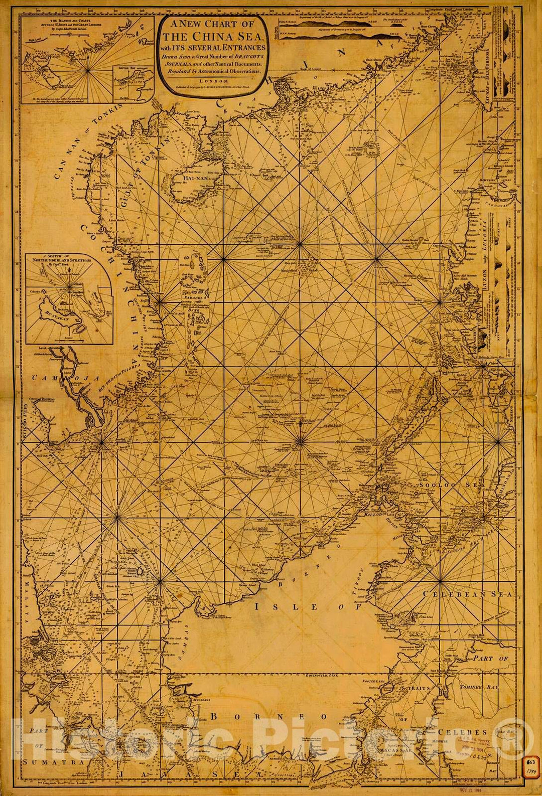 Historic Nautical Map - A New Chart Of The China Sea With Its Several Entrances, 1794 NOAA Chart - Vintage Wall Art